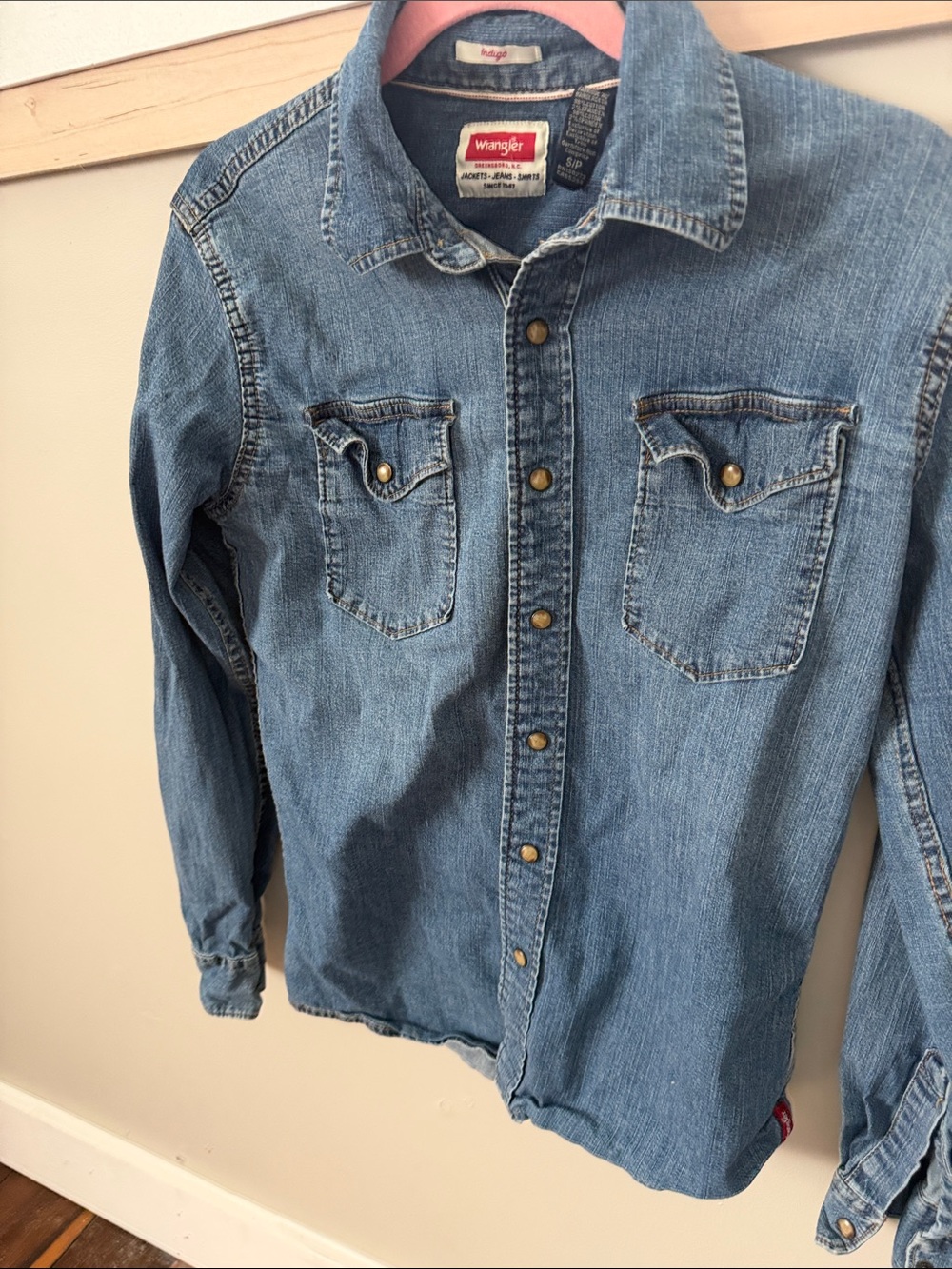 Wrangler Light Blue Denim Western Shirt
